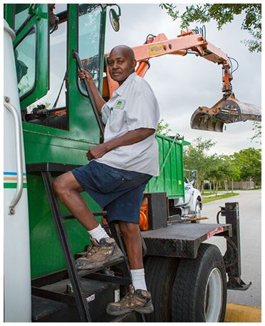 Employee Working on Pickup Route