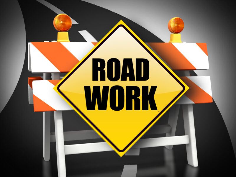 Road work notice image