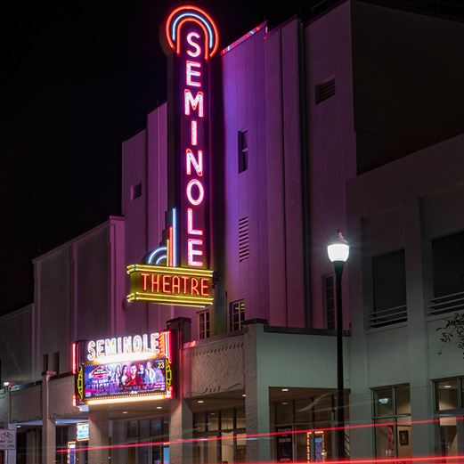 Seminole Theatre at Night