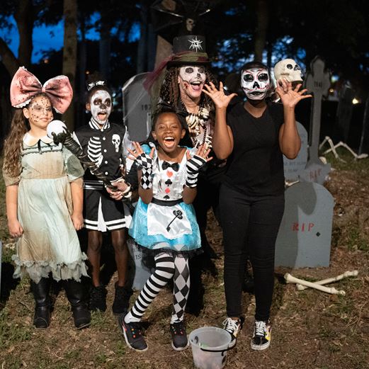 Group of Trick or Treaters