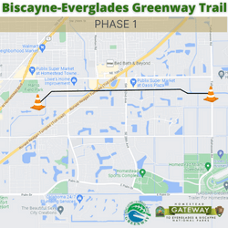 Biscayne Everglades Greenway Trail Phase 1 Map