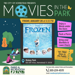 Movies in the park event flyer 