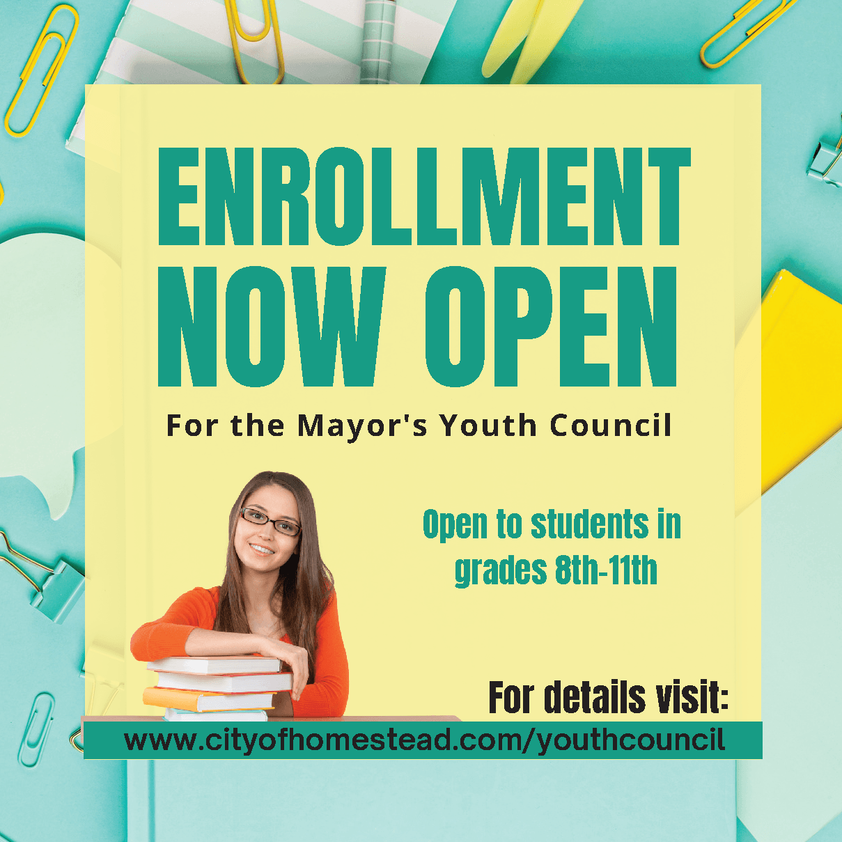 Mayors Youth Council Open Enrollment Graphic
