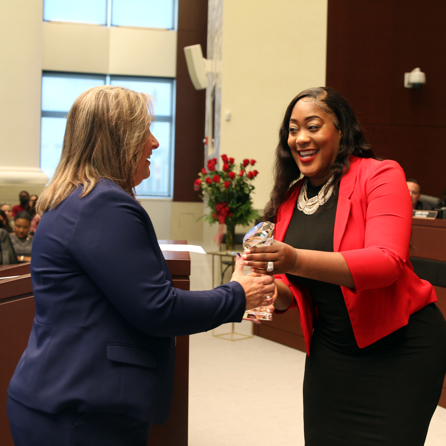 Councilwoman Fairclough presenting award