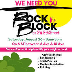 Rock the block event flyer 