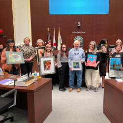 Artists standing at the dais