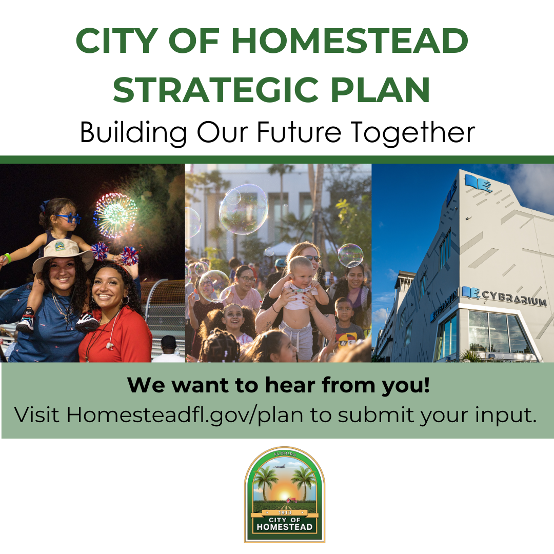 Strategic Plan Promo with city hall residents and the Cybrarium on it.