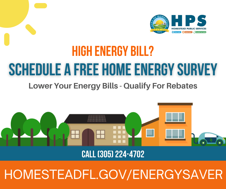 Free Home Energy Saver Graphic visit www.homesteadfl.gov/energysaver