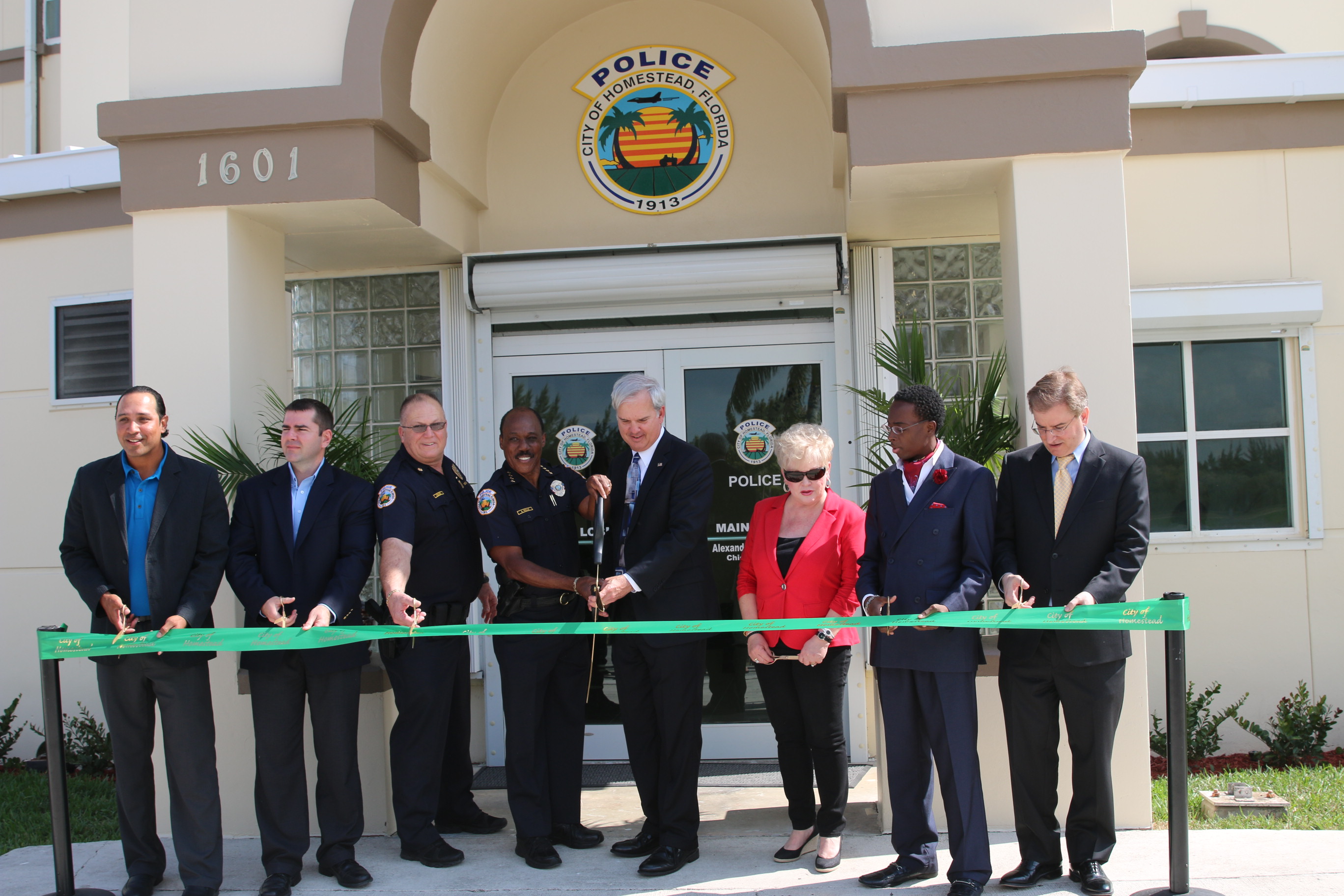 Temporary Police Station Ribbon Cutting